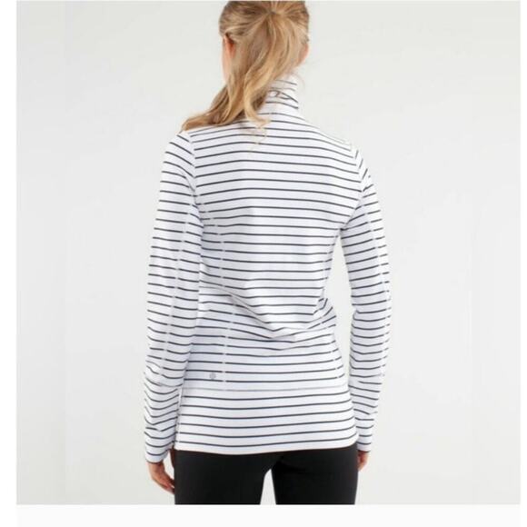 Lululemon Athletica In Stride Full Zip Jacket, in Navy/White, sz 8 - Picture 14 of 14